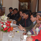 DECISIN. Ayer, los representantes de la Central Obrera Boliviana (COB) y la Coordinadora Nacional por el Cambio (CONALCAM) se reunieron con el presidente Evo Morales.