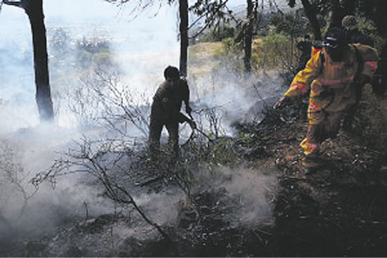 INCENDIO. En el Tunari de Cochabamba.