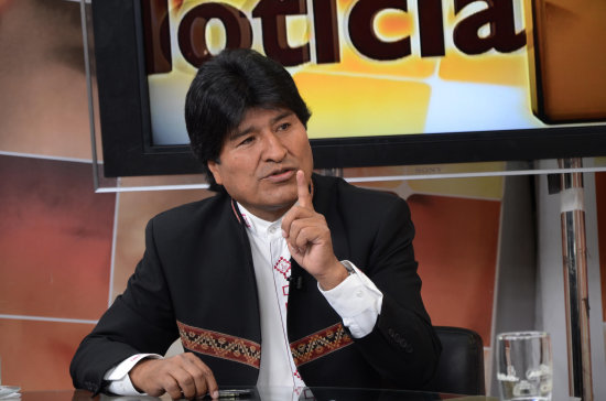 ELECCIONES. El presidente Evo Morales en entrevista con los medios estatales.