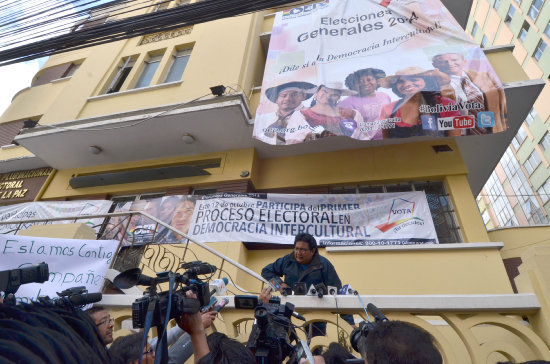 LA PAZ. La huelga de hambre en contra del rgano Electoral dur cinco das.