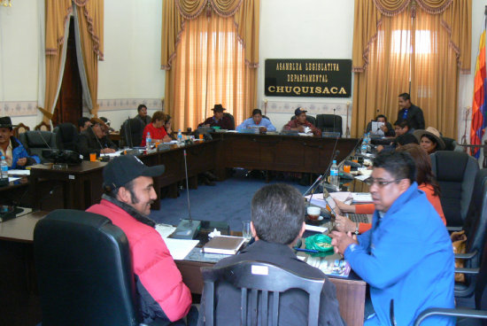 Plenaria. La Asamblea Legislativa Departamental de Chuquisaca, en sesin.