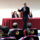 CONFERENCIA. El Vicepresidente, durante su exposin en la Facultad de Derecho.