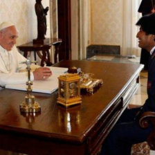 VISITA. El presidente Evo Morales y el papa Francisco en su ltimo encuentro.