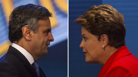 CANDIDATOS. Acio Neves y Dilma Rousseff buscan la Presidencia de Brasil.