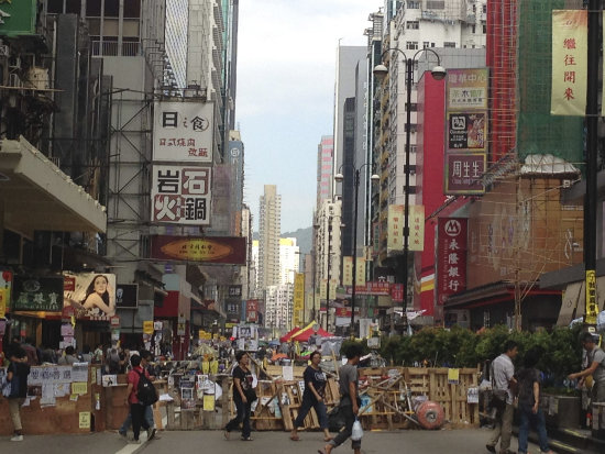 PROTESTAS. Una calle de Hong Kong.