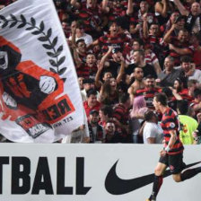 La celebracin del gol marcado en el cotejo de ida.