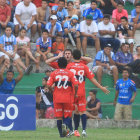 Una de las dos celebraciones del cuadro estudiantil anoche, en el estadio Gilberto Parada, la Caldera del Diablo.