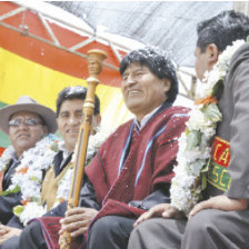 Acto. El presidente Evo Morales particip del aniversario de la provincia pacea Eliodoro Camacho.