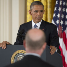 RESIGNACIN. El presidente de Estados Unidos, Barack Obama, habla en una conferencia de prensa en la Casa Blanca, ayer.