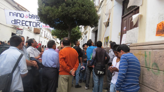 PROTESTA. Estudiantes en Contadura.