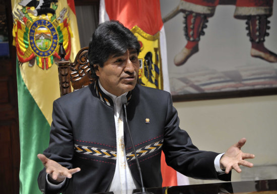 ANUNCIO. El presidente Evo Morales, ayer, en Potosí.