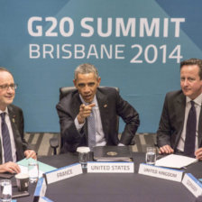 CUMBRE. Los Mandatarios de Francia y EEUU en la reunin de alto nivel del G20.