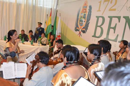 CONMEMORACIN. El acto en Trinidad al que asisti el presidente Evo Morales.