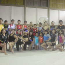 Parte de la seleccin chuquisaquea que a partir de hoy intervendr en el Campeonato Nacional de Gimnasia, a realizarse en el Poligimnasio.