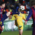 Una juagada del goleador argentino durante el partido frente al Apoel, en Chipre..