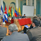 CONMEMORACIN. El acto por el aniversario de la ALBA en Cancillera, ayer.