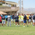 Los integrantes de Universitario cerraron sus prcticas en la cancha auxiliar del estadio Patria.