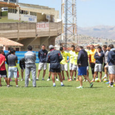 Los integrantes de Universitario cerraron sus prcticas en la cancha auxiliar del estadio Patria.