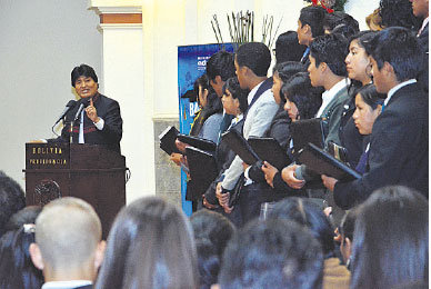 Acto. El presidente Evo Morales.