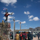 CAUDILLO. La estatua de Katari en Ayo Ayo.