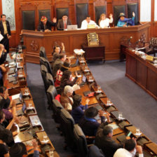 POLMICA. La sesin del Senado que declar ayer al magistrado Gualberto Cusi en rebelda.