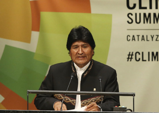 POSICIN. El presidente Evo Morales durante su participacin en la Cumbre sobre el Cambio Climtico que se celebra en Lima.