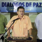 DILOGO. Delegados de las FARC brindan una conferencia de prensa en La Habana.