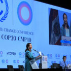 CONFERENCIA: La ministra de Ecología, Desarrollo Sostenible y Energía de Francia, Segolene Royale, durante su participación en la Cumbre.