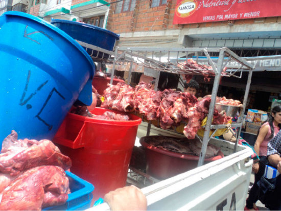 DECOMISO. Las menudencias estaban guardadas en una cmara conservadora.