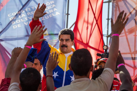 PROPUESTA. Nicols Maduro durante una marcha contra el 