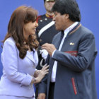 APOYO. Evo Morales y Cristina Fernndez.