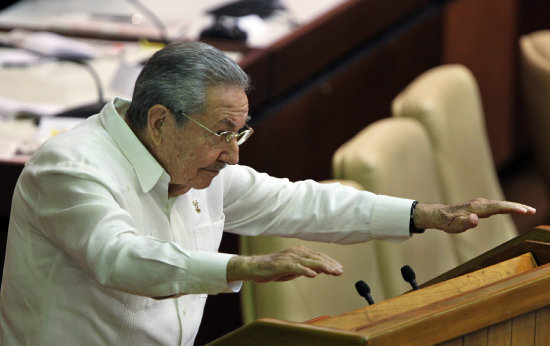 MANDATARIO. El presidente de Cuba, Ral Castro, en la sesin de clausura de la Asamblea cubana.