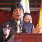 JUSTIFICACIN. El presidente Evo Morales justifica la actitud de Urquizu ante los periodistas.