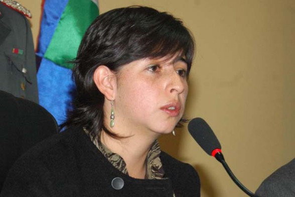 ROMPE EL SILENCIO. La ex ministra de Defensa, Cecilia Chacn, acompa a Evo Morales.