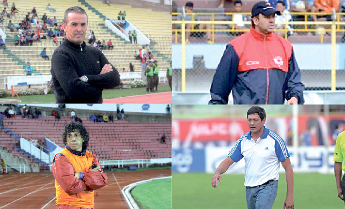 Craviotto (arriba i) ya no dirigir al Tigre; al lado, Baldivieso dej Wilstermann por la U; abajo, Andrada (i) y Soria renunciaron a Sport Boys y Blooming.