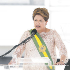 DISCURSO. La Presidenta se dirigi ayer a los brasileos desde el Palacio presidencial de Planalto tras asumir su segundo mandato.