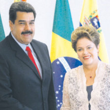 APOYO. Los mandatarios Dilma Rousseff y Nicols Maduro mantuvieron reuniones bilaterales ayer en Brasil.