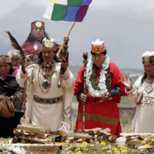 RITUAL. La posesin ancestral del presidente Morales se realizar nuevamente en Tiahuanacu.