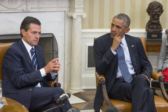 DILOGO. El encuentro bilateral entre el presidente de Mxico, Enrique Pea Nieto, y su homlogo estadounidense, Barack Obama.