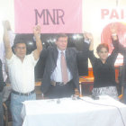 POSTULACIN. La presentacin de la alianza PAIS-MNR-PDC.