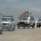 Las carreteras hacia Uyuni se vieron congestionadas por la gran cantidad de gente que se traslad al desierto de sal para presenciar el Dakar en Bolivia.