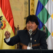 POSICIN. El presidente Evo Morales durante una conferencia de prensa, ayer, en Palacio de Gobierno.