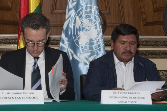 VALIDACIN. Representantes de la UNODC en la presentacin del informe.