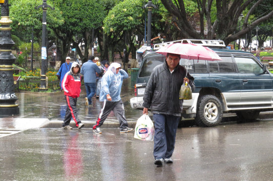 TEMPORAL. Ayer llovi todo el da en Sucre.