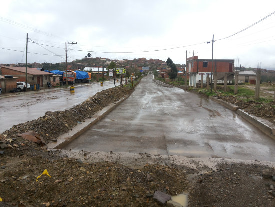 OBRA. El tramo I de la Marcelo Quiroga estaba listo para el vaciado de pavimento.