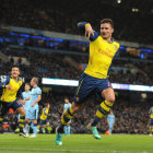 El francs Olivier Giroud celebra el gol anotado al Manchester City.