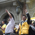 CONFLICTO. En la Alcalda de La Paz, ayer.