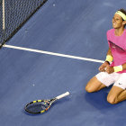 El espaol Rafael Nadal festeja su triunfo en el Abierto de Australia.