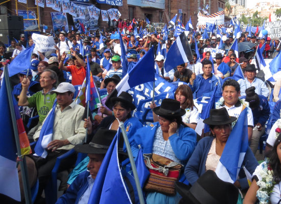 DECISIN. La organizacin de campesinos quiere que todo el apoyo sea para los candidatos del MAS.