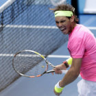 El espaol Rafael Nadal celebra su triunfo y su pase a cuartos de final.